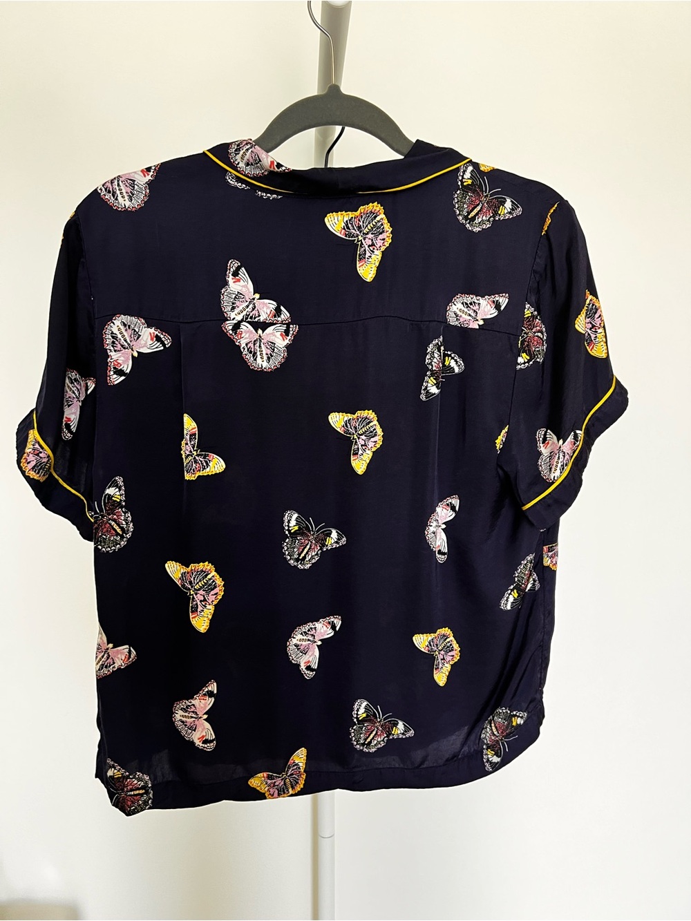 Anthropologie Navy Butterfly-Print Short Pajama Set - Picture 7 of 16